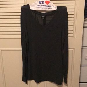 Dark gray and black long sleeve shirt